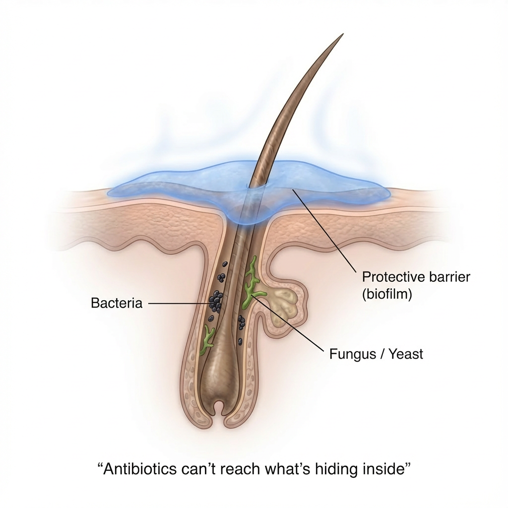 Why Does Acne Keep Coming Back in the Same Spot? The Biofilm Answer