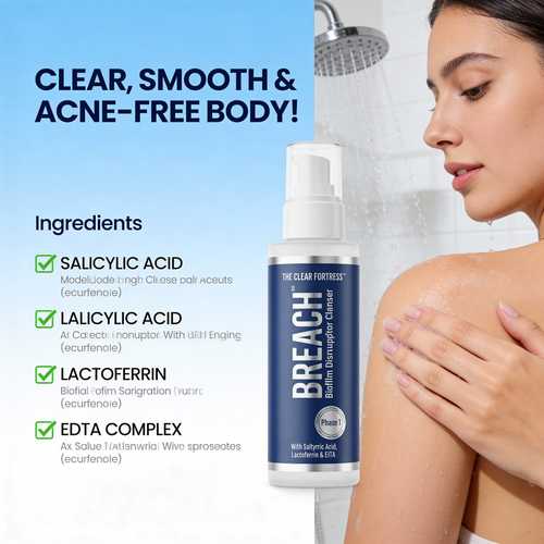Biofilm Disruptor Cleanser - The First Step 94% of Body Acne Sufferers Skip